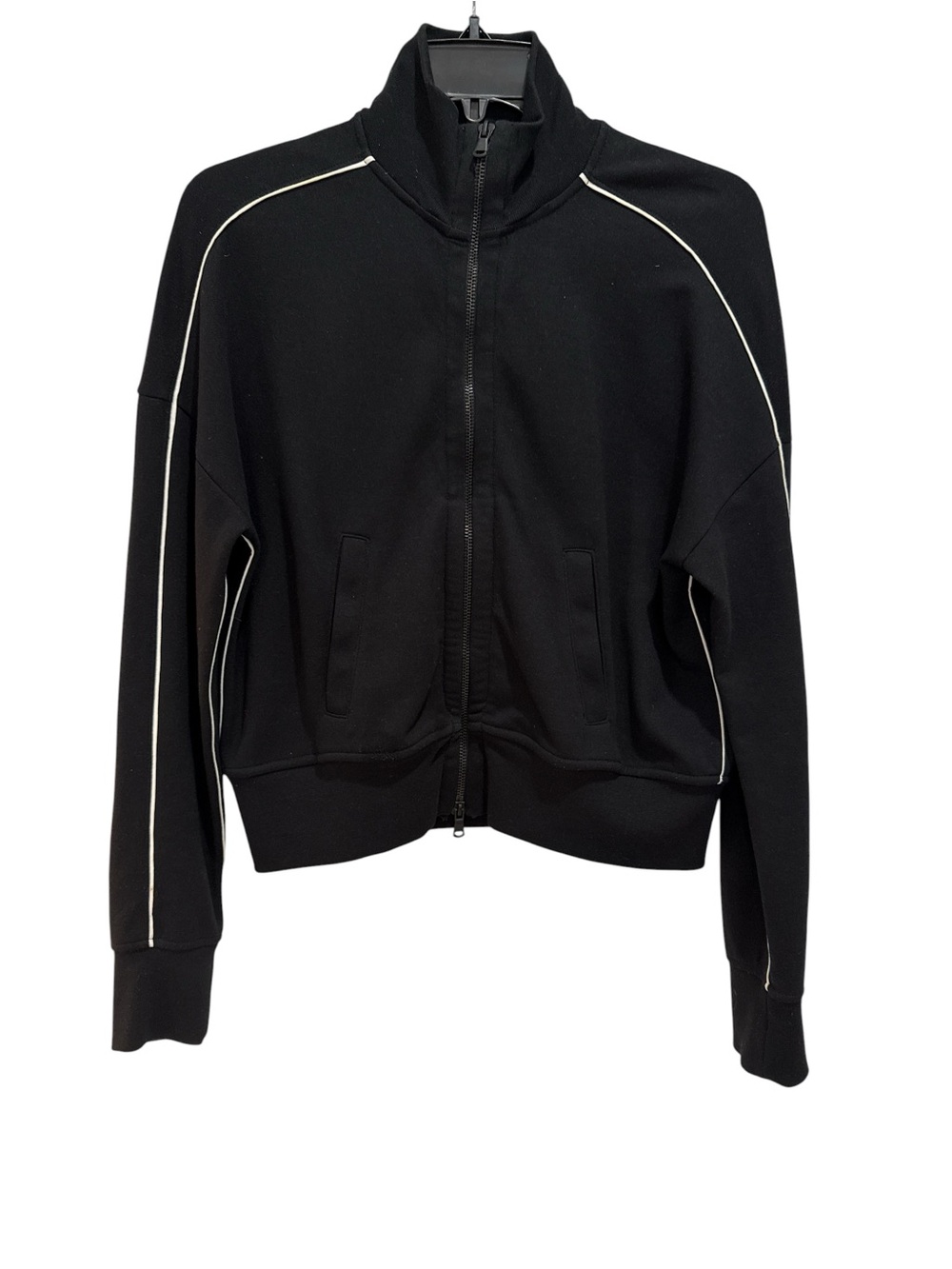 ATM Anthony Thomas Melillo Contrast Piping Track Jacket Black XS